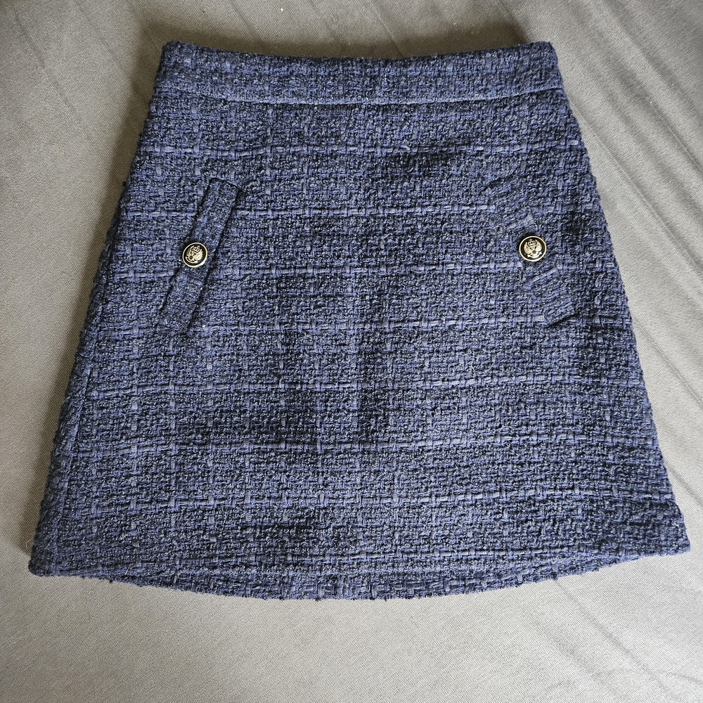 Women’s Navy Tweed A-Line Skirt